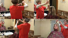 Laden Sie das Bild in den Galerie-Viewer, 8150 MariaK by OlgaS 2 dry cut haircut in red apron by colleauge