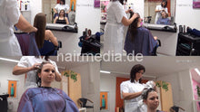 Charger l&#39;image dans la galerie, 350 AnjaH 1 by Talya upright manner salon hair wash in white apron
