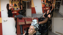 Cargar imagen en el visor de la galería, 377 ValentinaDG by TanjaK in leatherpants salon backward hairwash