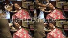 Cargar imagen en el visor de la galería, 340 barberette KristinaB pampering asmr hairwash by barber in pvc shampoocape