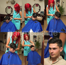 将图片加载到图库查看器，294 NadjaZ 07 guy haircut clippercut by cyan apron redhead barberette.. Herrenhaarschnitt. Facon.