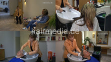 Carica l&#39;immagine nel visualizzatore di Gallery, 370 NadineM by ManuelaD in blazer 1 bleached hair salon shampooing backward