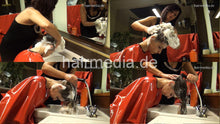 Carica l&#39;immagine nel visualizzatore di Gallery, 361 SophiaA 3 forward hairwash by mature shampooist Talya vintage shampoobowl