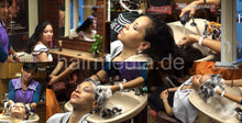 Cargar imagen en el visor de la galería, 340 Sefora thick asian hair shampooing in salon by Lali in apron