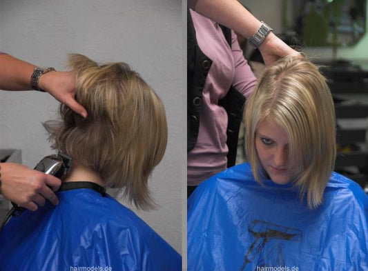 8037 Melanie Buzzing nape in blue PVC cape