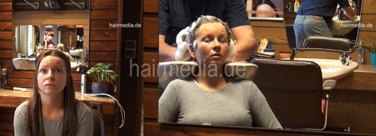 9052 Agata 1 by barber wash salon shampooing a barberette in the bowl