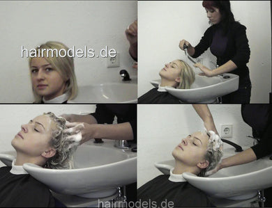 9009 Ania all methods shampooing scenes by barber and shampoogirl
