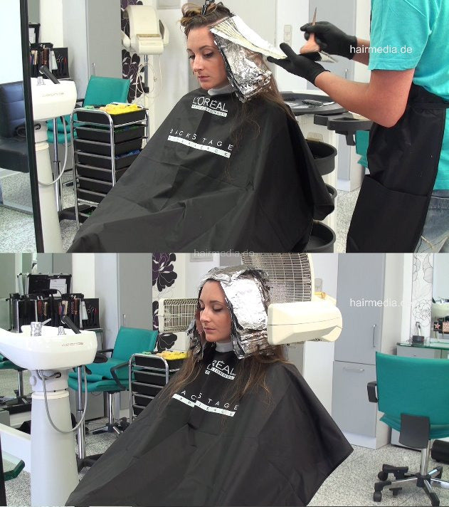 4005 Dominique 2 bleaching by barber in apron