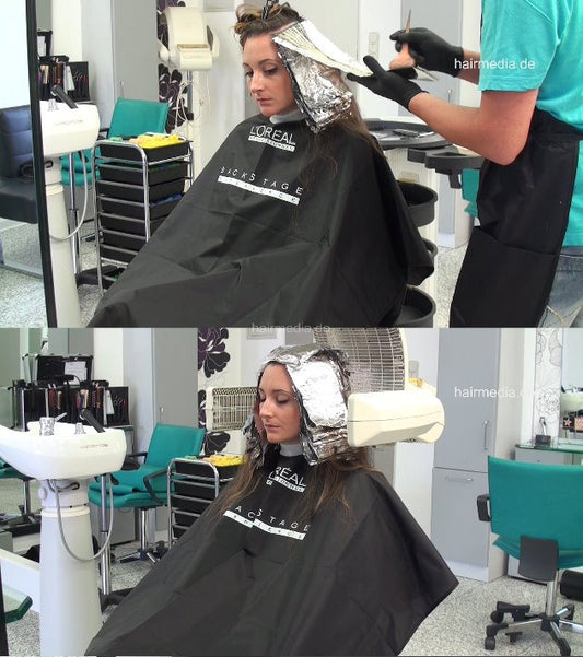 4005 Dominique 2 bleaching by barber in apron