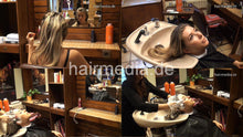 Laden Sie das Bild in den Galerie-Viewer, 361 KristinaB 1 backward shampooing by VanessaDG blond barberettes hair in vintage Frankfurt salon