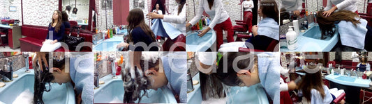 1024 Helen forward shampoo hairwash and blow 25 min HD video for download