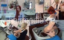 Load image into Gallery viewer, 350 Helena redhead by SandraS backward salon shampooing in large square bowl