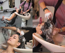Charger l&#39;image dans la galerie, 198 Tata 3 backward salon shampoo hairwash with help from stylist