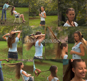 196 Katharina outdoor hairplay by LauraB brushing, combing, braids