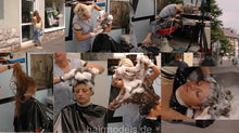 Laden Sie das Bild in den Galerie-Viewer, 9004 AndreaW upright and backward shampoo in heavy vinyl shampoocape barbershop