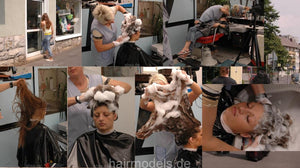 9004 AndreaW upright and backward shampoo in heavy vinyl shampoocape barbershop