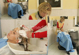 n005 Snesh by Coiffeuse Yasmin shampoo french hairwash backward in apron