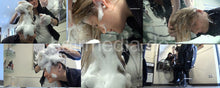 Cargar imagen en el visor de la galería, 9048 03 Alina blonde business woman forward glass bowl salon shampooing in skirt, nylons and highheels by SandraN