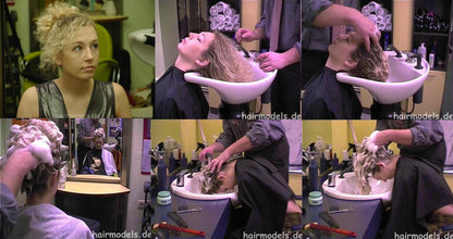 9121 Anna 3x wash and trim by barber, forwardshampoo, backwardshampoo, uprightshampoo