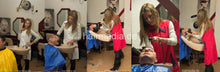 Load image into Gallery viewer, 199 12 male client in pvc shampoocape and red nylon apron salon shampooing