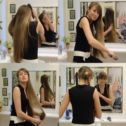 6081 teen thick hair forward and backward wash, salon wet set  TRAILER