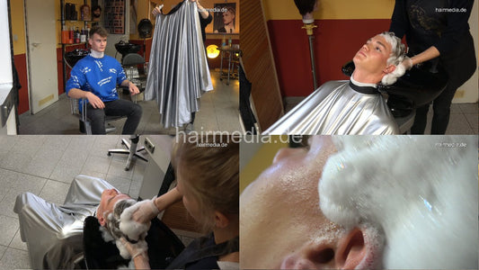 2009 Lukas 2018 1 backward wash by barberette shampooing in pvc cape