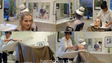 Cargar imagen en el visor de la galería, 6035 Isa Extented Shampoo by mature barberette in glasses and large shampoocape