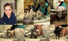 Cargar imagen en el visor de la galería, 6104 Lena 1 strongest forward salon hair shampooing by senior mature baberette in green apron