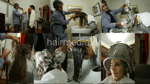 h118 PT Rita mature lady forward wash and blow by old barber