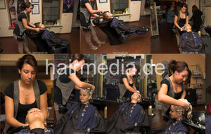6098 VictoriaK 2 teen blond hair wash shampooing in black salon sink by NadineK