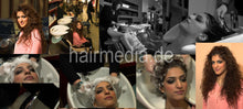 Cargar imagen en el visor de la galería, 356 Barberette Aisha XXL curly hair backward richlather shampooing in her salon by colleauge