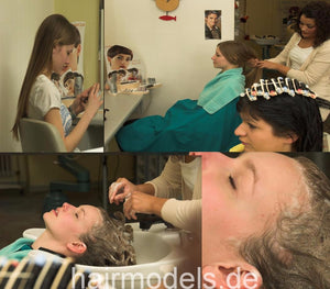 6048 teen pampering wash long hair salon shampooing