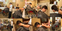 Carica l&#39;immagine nel visualizzatore di Gallery, 8071 Dina 2 cut and buzz by old barber in barbershop between the men