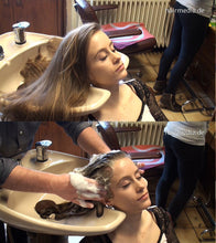 Load image into Gallery viewer, 9061 8 EllenS backward hair wash by old barber shampooing in salon