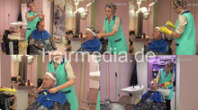 Load image into Gallery viewer, 289 4 forced perm by barberette in rollers and rubber gloves