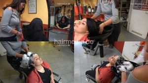 377 Celine tatoo barberette in the bowl by Asya backward salon shampooing