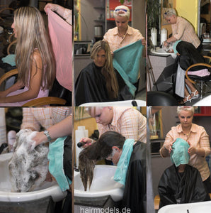 500 AlisaF thick blonde long hair forward salon shampooing