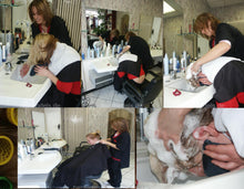 Load image into Gallery viewer, 6010 Yasmin teen first wetset Karlsruhe shampooing forward manner in barbershop