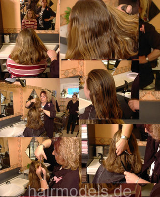 8018 Anna trim dry hair cut in barbershop by barberette