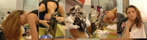 9032 AnjaS self hair wash forward in salon bend over shampoo bowl