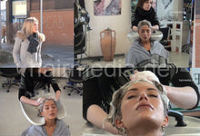Carica l&#39;immagine nel visualizzatore di Gallery, 6106 03 KristinaB salon backward hairwash shampooing long blonde hair relaxing