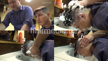 Cargar imagen en el visor de la galería, 297 Alain 3 forward shampoo hairwash and style by barber Nico