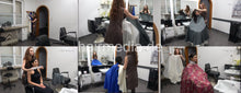 将图片加载到图库查看器，1041 TamaraA by JuliaR multicape caping session in barberchair at vintage barbershop