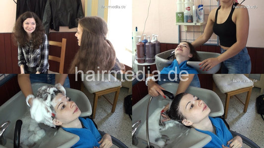 347 twins 1st session 1 backward salon shampooing by Kia