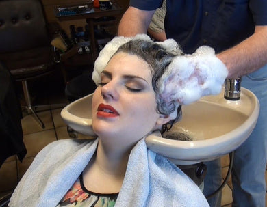 7078 Laura 2 backward shampoo by barber in salon