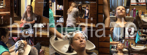 357 Agata by Aylin backward shampoo salon hairwash in green apron