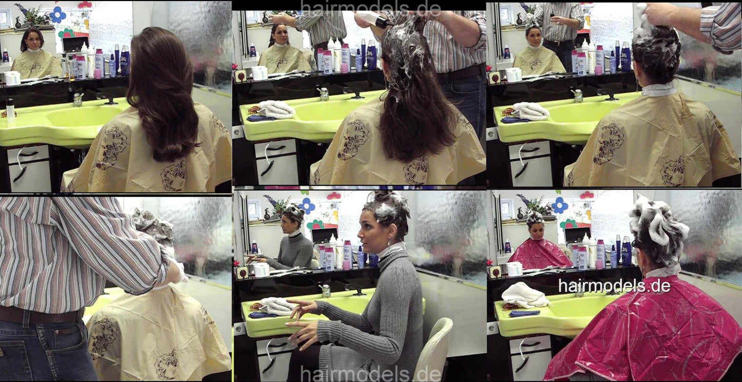 9004 Maike upright by barber shampoo into dry hair