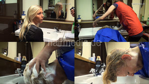 1021 SabrinaF forward strong wash blonde mature in salon bowl shampoo