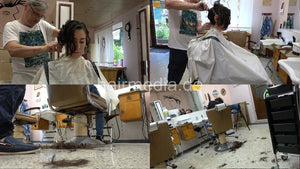 8071 MelanieC 3 cut by old barber in barbershop