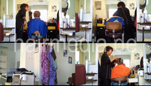 Load image into Gallery viewer, 520 mature forward salon hairwash in vintage salon in small village 1998
